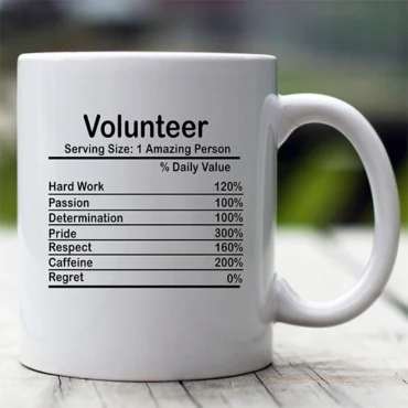 Volunteer nutrition facts coffee mug